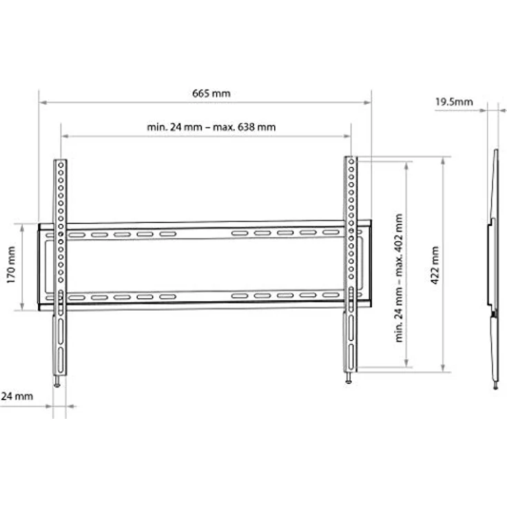 SCHWAIGER 9345 TV-Wandhalterung, für 37-80 Zoll Flachbild-Fernseher, max. 45 kg, VESA-Norm 600x400, schwarz, inkl. Montagezubehör – Bild 5