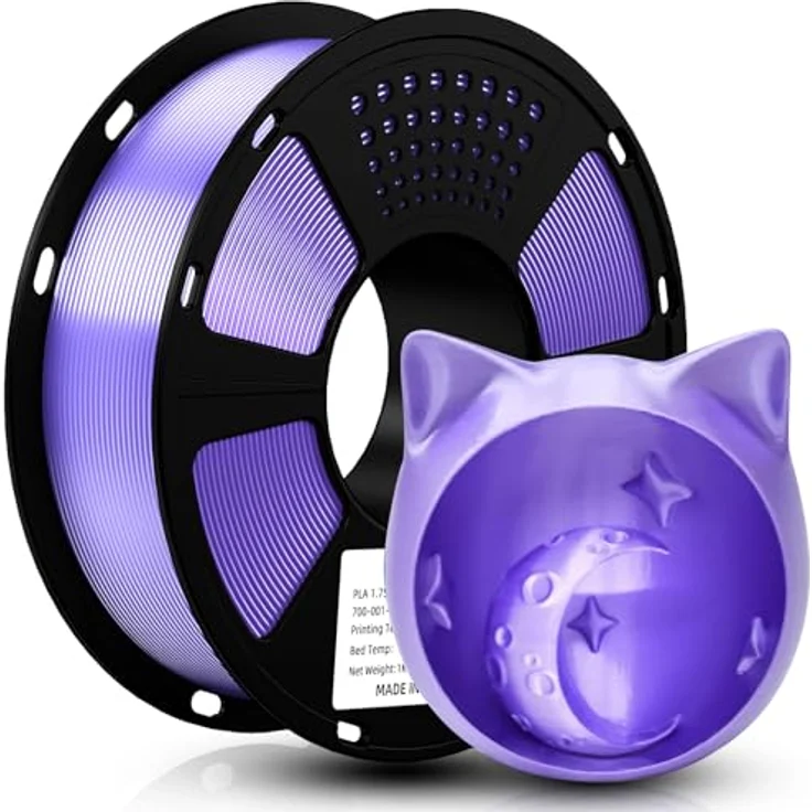 GEEETECH PLA Filament 1,75mm Silk Lila, 3D-Druckmaterial, 1kg Spule, vakuumverpackt, hohe Präzision – Bild 1