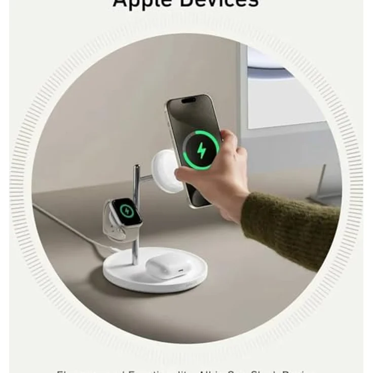 Anker MagGo 3-In-1 Stand Kabelloses Schnellladegerät mit Schnellladefunktion, Weiß – Bild 7