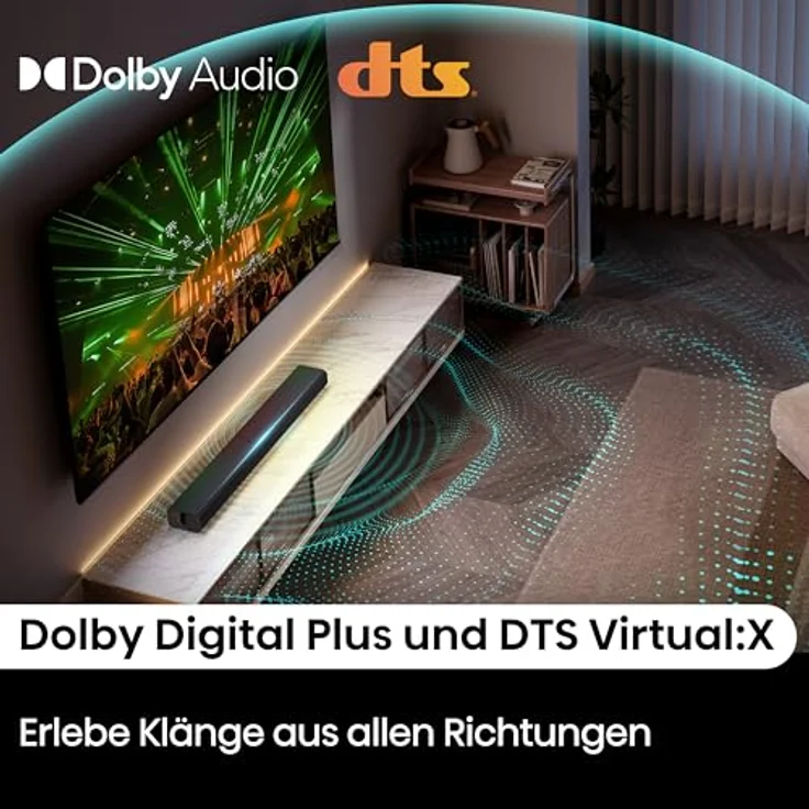 Hisense HS1000 Soundbar 2.0, 120 W mit Dolby Digital Plus, Bluetooth 5.3, HDMI-Steuerung, Wandmontage – Bild 4