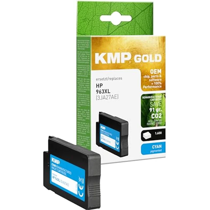 KMP Druckerpatrone Original Cyan 1766,6003, kompatibel mit höchster Farbintensität und Qualität – Bild 4