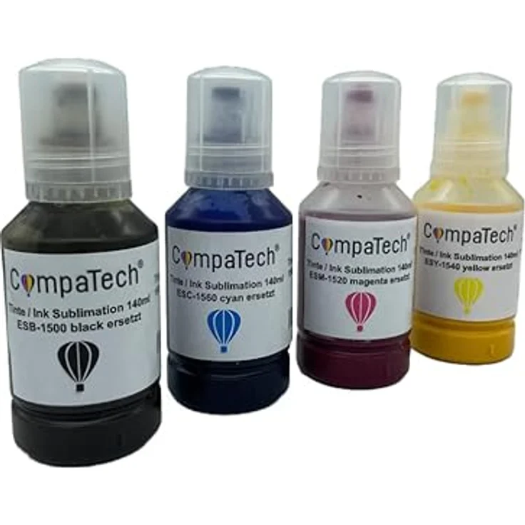 CompaTech Tinte Ink Sublimation Multipack 4x 140ml, ersetzt Epson T49N100-T49N400, Nachfülltinte für Sublimationsdrucker – Bild 2