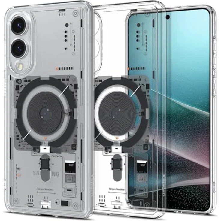 Spigen Ultra Hybrid MagFit Hülle für Samsung Galaxy S25 Edge, kompatibel mit MagSafe, integrierter Magnet, Schutzrand für Display und Kamera, Air Cushion Technologie – Bild 1