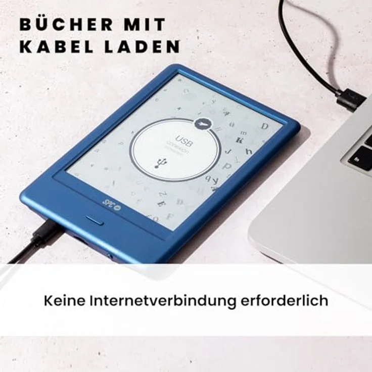 SPC Dickens Light 2 Pro, 6 Zoll E-Book-Reader mit E-Ink Touchscreen, 8GB für über 8000 Bücher, einstellbare Helligkeit und Farbtemperatur, 1 Monat Akkulaufzeit, USB-C, Blau – Bild 5