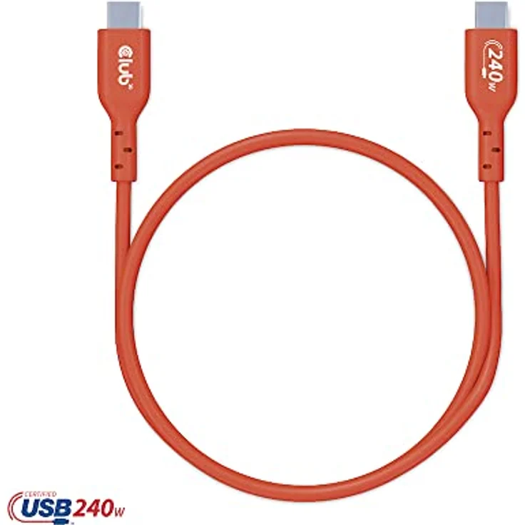 Club 3D CAC-1511 USB2 Typ-C Bi-Direktionales USB-IF zertifiziertes Kabel 480Mb, PD 240W(48V/5A) EPR St./St. 1m – Bild 2