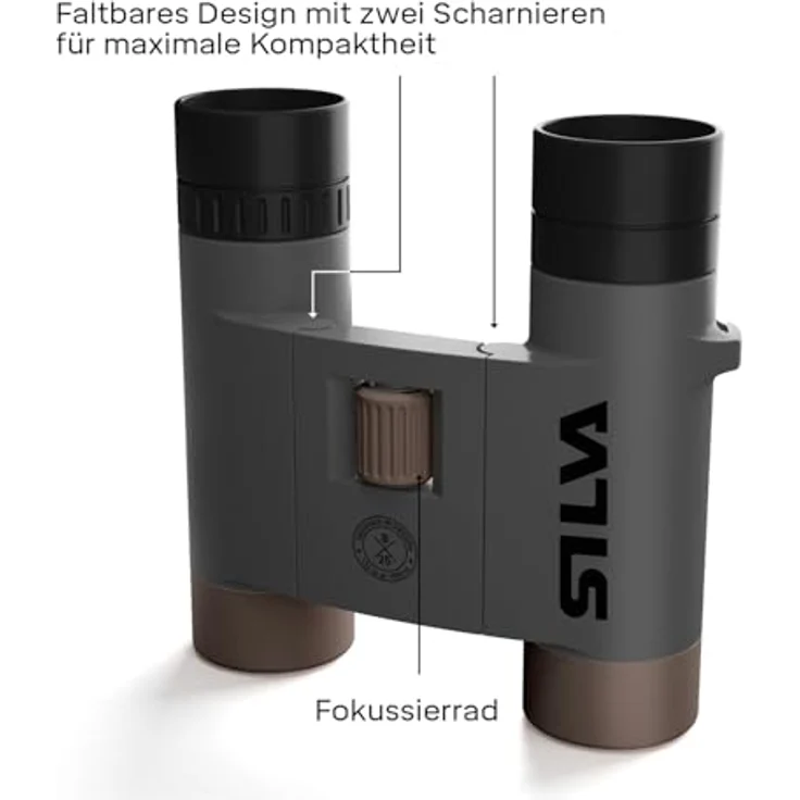 Silva Scenic 8, kleines Fernglas für Erwachsene und Kinder, 8x Vergrößerung, 25-mm-Objektiv, wasserfest, faltbar, mit Etui und Nackentrageband – Bild 2