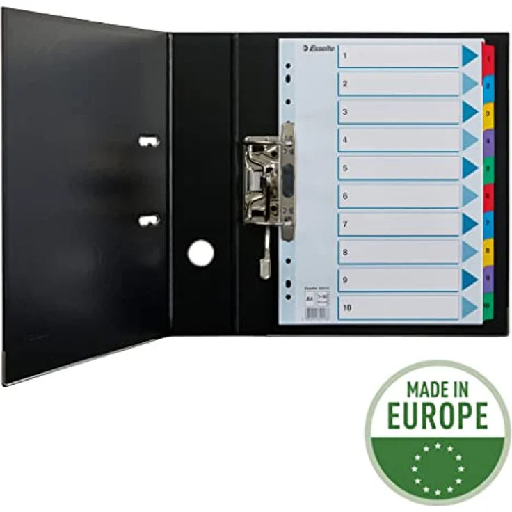 ESSELTE Aktenordner, A4, 1-10 Kartonregister, weiss – Bild 5