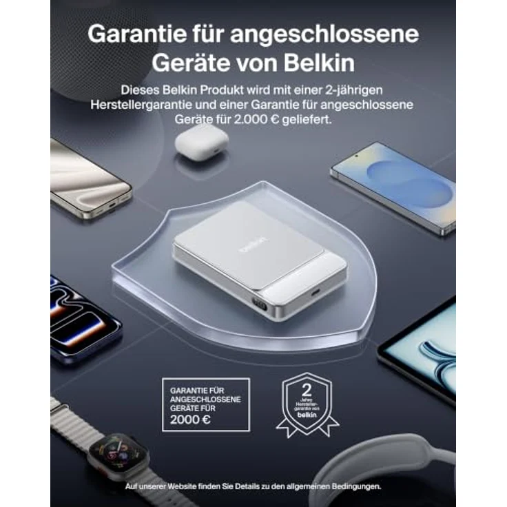 Belkin UltraCharge Wireless Power Bank, slim, 10000 mAh, 25 Watt, magnetisch, USB-C, weiß – Bild 9