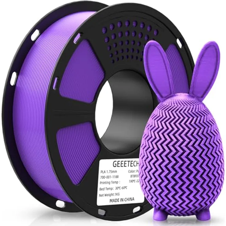 GEEETECH Upgrade PLA Filament, 1,75mm New Violett, 1kg Spule, umweltfreundlich, +/- 0,02mm Toleranz, Drucktemperatur 190-220 ℃