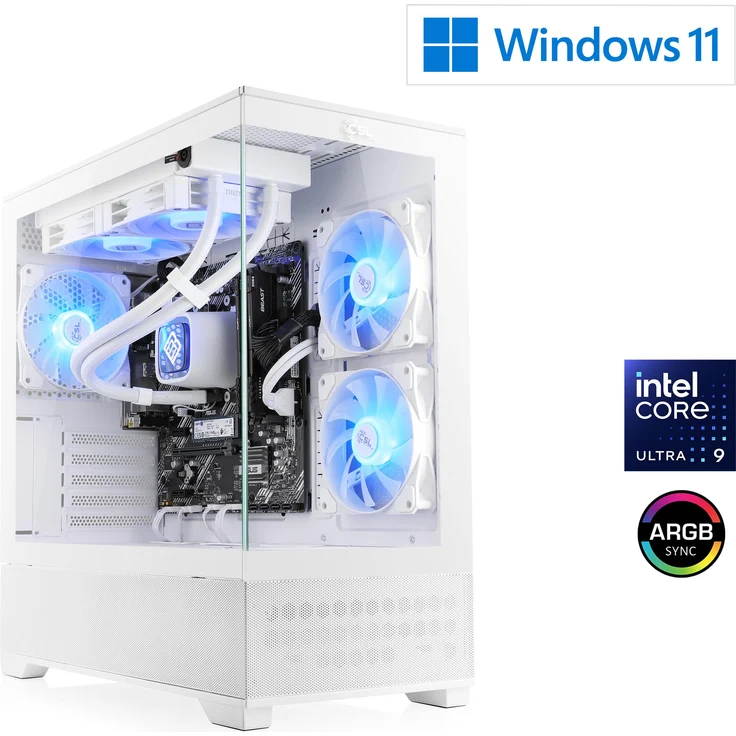 CSL-Computer Gaming PC M13440H, Intel Core Ultra 9 285K (24x 3700 MHz), 32 GB DDR5 RAM, 1 TB M.2 SSD, Windows 11 Home