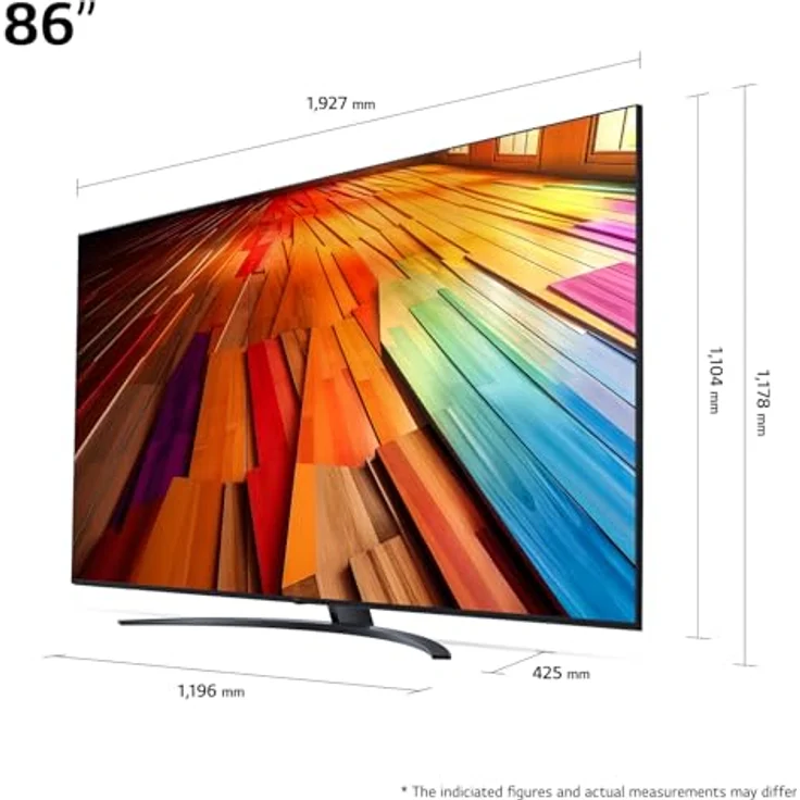 LG 86UT81006LA TV 86" UHD Fernseher (α5 Gen7 4K AI-Prozessor, HDR10, bis zu 60Hz) [Modelljahr 2024], Schwarz – Bild 3