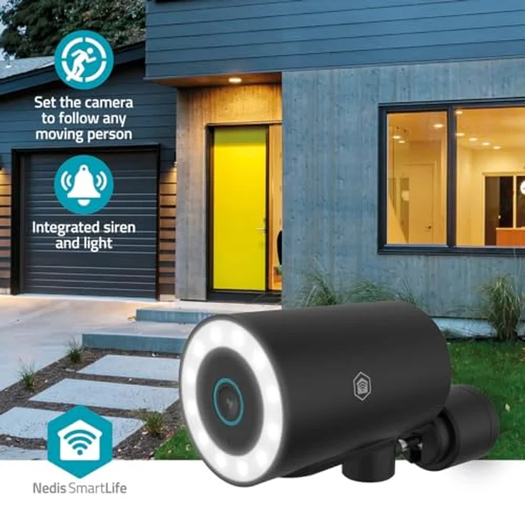 Nedis SmartLife Aussenkamera 4K Wi-Fi Spotlight, 3840x2160 IP65, mit Cloud Storage, Schwarz – Bild 8