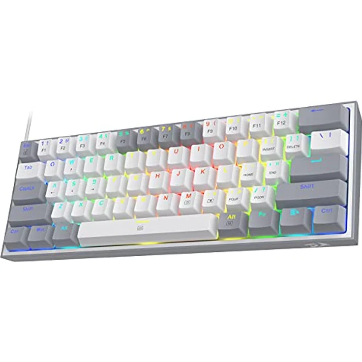 Redragon K617 Fizz RGB, Mechanische Gaming Tastatur, Kabelgebunden, Weiss/Grau, QWERTY Layout – Bild 9