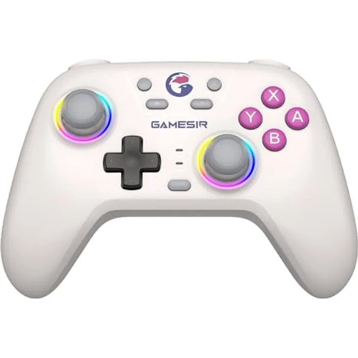 GameSir Nova Wireless Switch Pro Controller, Switch Controller mit Hall-Effekt JoySticks, RGB LED, Turbo, programmierbar, Bewegungssteuerung, Wake Up Funktion (Weiß)