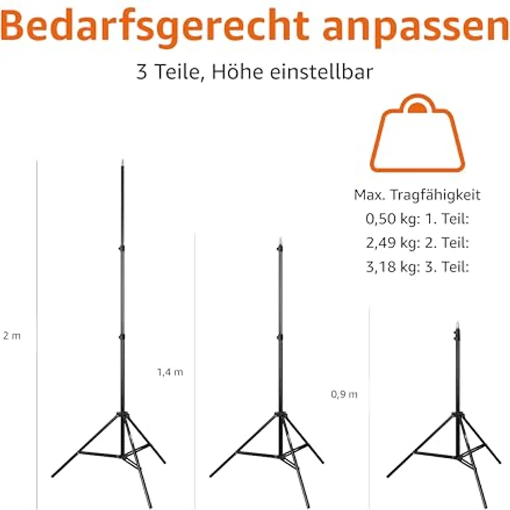 AmazonBasics - Kamera-Beleuchtungsstativ, Aluminium, 2,13 m – Bild 4