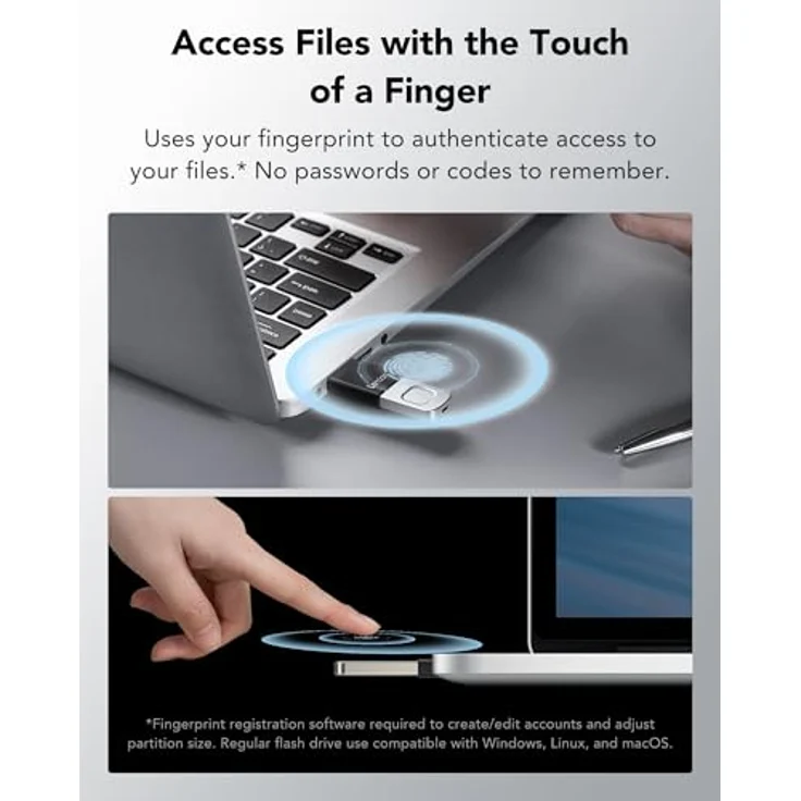 Lexar CLE USB Fingerprint 128GO F35 PRO, USB-Stick mit Fingerabdrucksensor, 128GB – Bild 3
