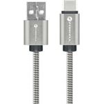 Forcell USB A auf C Kabel, 12W 1m, mit CarPlay und Android Auto Unterstützung, Edelstahl