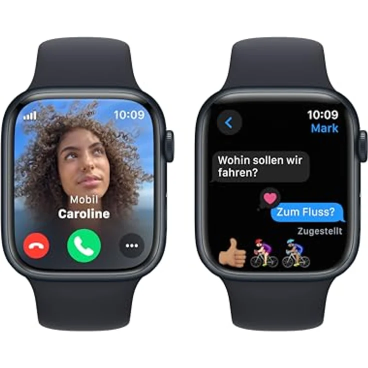Apple Watch Series 9 GPS + Cellular, 45 mm Aluminiumgehäuse Mitternacht, Sportarmband Mitternacht – M/L – Bild 4