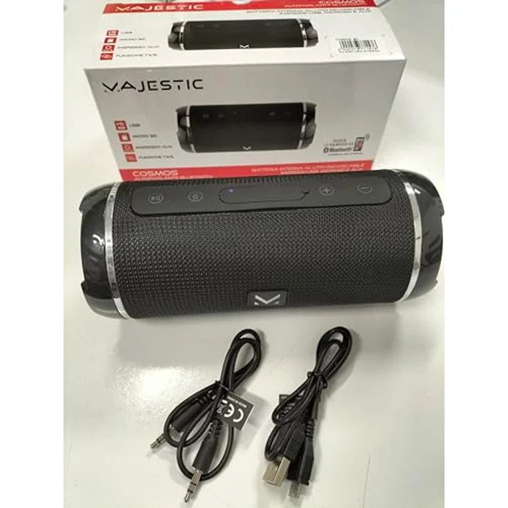 Majestic Cosmos Bluetooth-Lautsprecher, wiederaufladbar, USB, Micro SD, AUX-IN, Schwarz – Bild 5