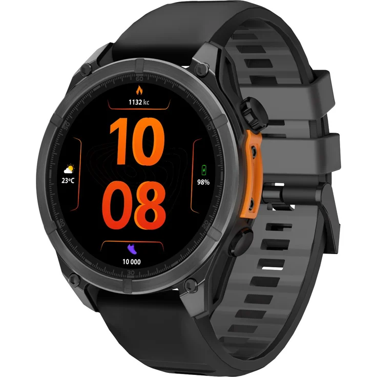 FOREVER Focus GPS, Sportliche Herren Smartwatch mit 1,43 Zoll AMOLED-Display, GPS, IP68 Wasserdichtigkeit und Taschenlampe