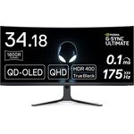 Alienware AW3423DW 34 Zoll WQHD (3440x1440) 21:9 1800R Curved Gaming Monitor, 175Hz, QD OLED, 0.1ms, NVIDIA G-SYNC Ultimate, 99.3% DCI-P3, HDR400, DP, 2x HDMI, 5x USB, 3 Jahre Garantie