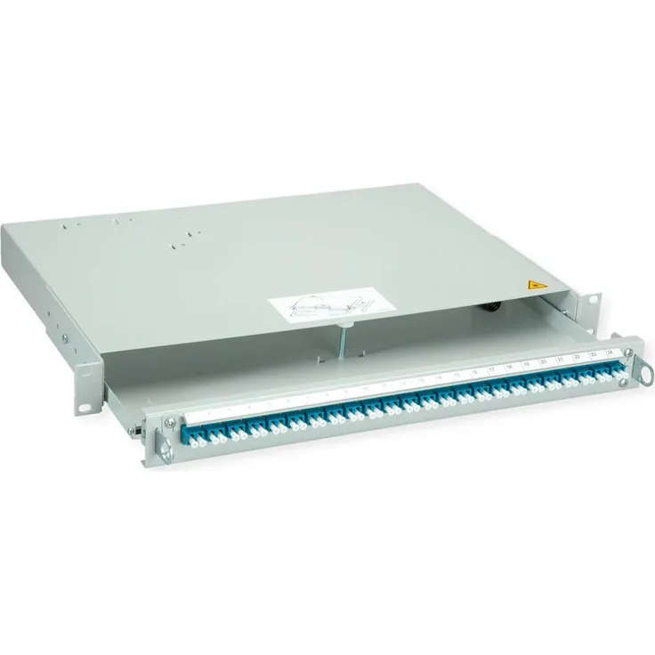 Telegärtner Profi V LWL-Panel 1HE mit 24x LC Duplex Kupplungen, blau, OS2/P
