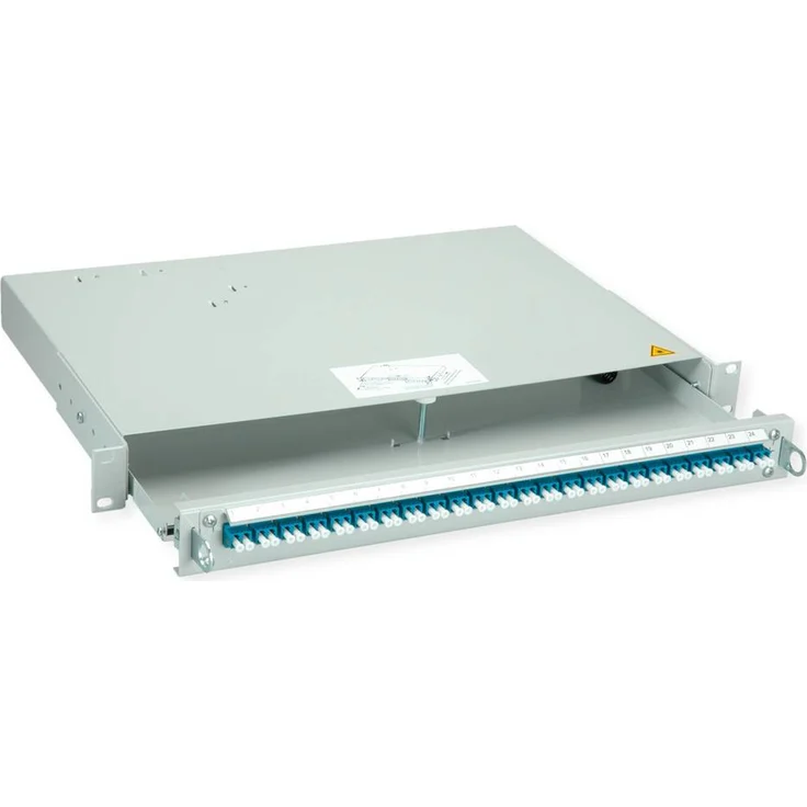 Telegärtner Profi V LWL-Panel 1HE mit 24x LC Duplex Kupplungen, blau, OS2/P