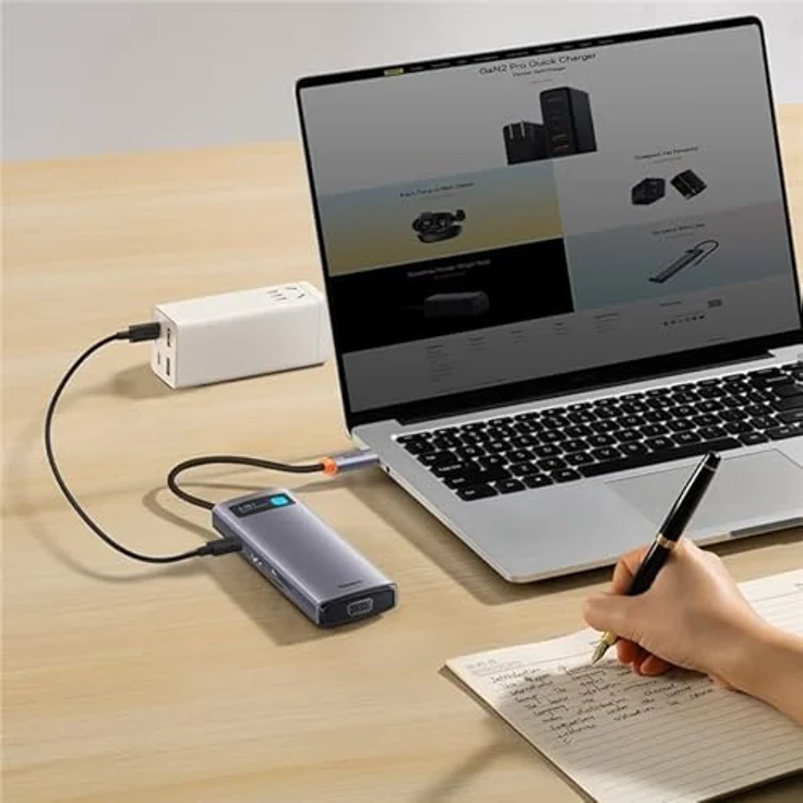 Baseus Hub 8in1 Metal Gleam Serie, USB-C auf 3X USB 3.0 + HDMI + USB-C PD + microSD/SD + VGA – Bild 3