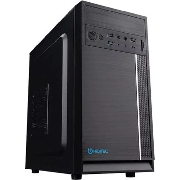 Hiditec Micro Q5 Pro, ATX Semi-Tower PC-Gehäuse in Schwarz mit USB-C 3.2 und Kabel-Ordnungshilfe