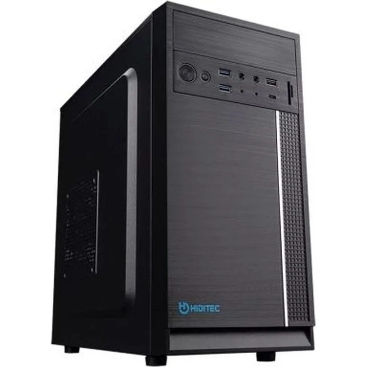 Hiditec Micro Q5 Pro, ATX Semi-Tower PC-Gehäuse in Schwarz mit USB-C 3.2 und Kabel-Ordnungshilfe