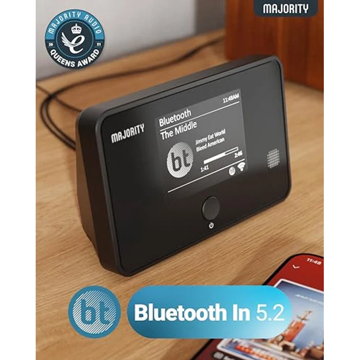 MAJORITY Robinson Tuner Internetradio WLAN | DAB+ Adapter Bluetooth | HiFi Streaming mit Spotify Connect | Digitalradio Stereo Receiver | Aktive Lautsprecher erforderlich, keine im Lieferumfang enthalten – Bild 4