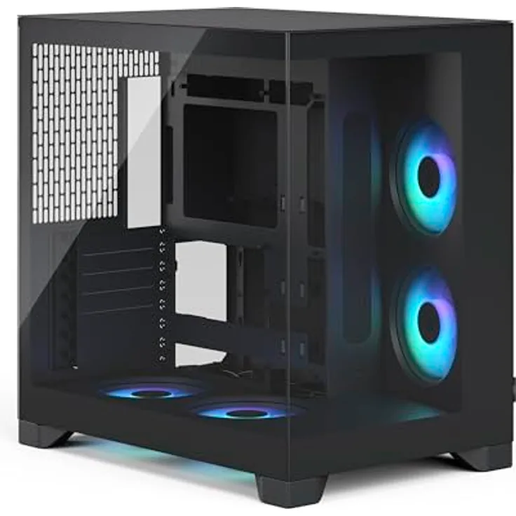 Fractal Design Pop 2 Vision Black RGB, Midi-Tower PC-Gehäuse für ATX, E-ATX, vorinstallierte 4 Lüfter, max. CPU-Kühlerhöhe 172 mm, Grafikkartenlänge bis 412 mm