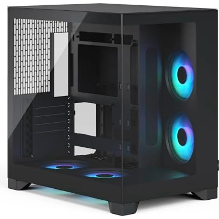 Fractal Design Pop 2 Vision Black RGB, Midi-Tower PC-Gehäuse für ATX, E-ATX, vorinstallierte 4 Lüfter, max. CPU-Kühlerhöhe 172 mm, Grafikkartenlänge bis 412 mm – Bild 1