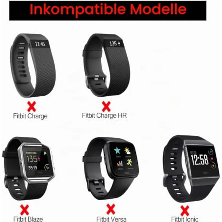 MoKo 2er-Pack Knöchelriemen, kompatibel mit Fitbit & Garmin Trackern, atmungsaktiv, wasserdicht, doppeltes Knopf-Design, Schwarz – Bild 2