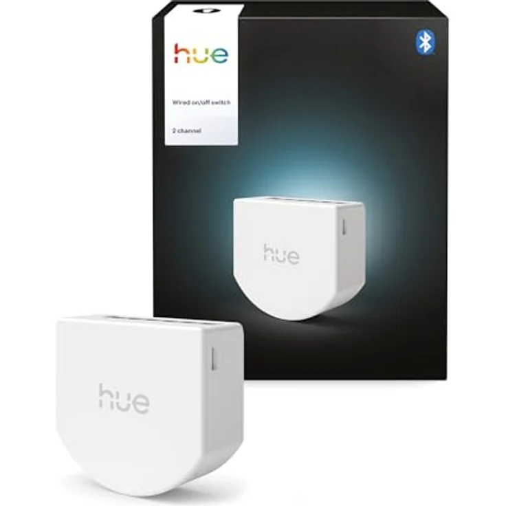 PHILIPS Hue Wandschaltermodul für nicht smarte Lampen, Ein/Aus, Netzbetrieb, 1 Kanal (6A / 1.760 W), App- & Sprachsteuerung, Weiß – Bild 1