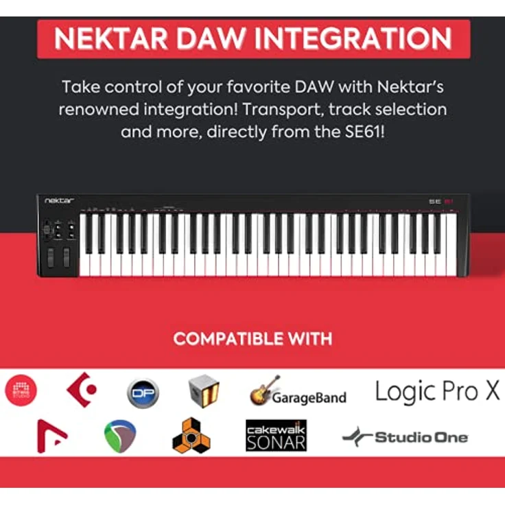 Nektar SE61 USB MIDI Controller Keyboard with Nektar DAW Integration, Black, 61 Keys – Bild 3