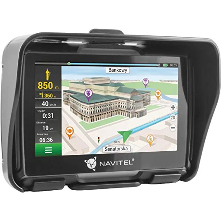 Navitel G550 MOTO, 4,3 Zoll Motorrad-Navigationsgerät mit wasserdichtem und stoßfestem Design, 8 GB Speicher, Bluetooth, lebenslangen Kartenupdates für 43 europäische Länder