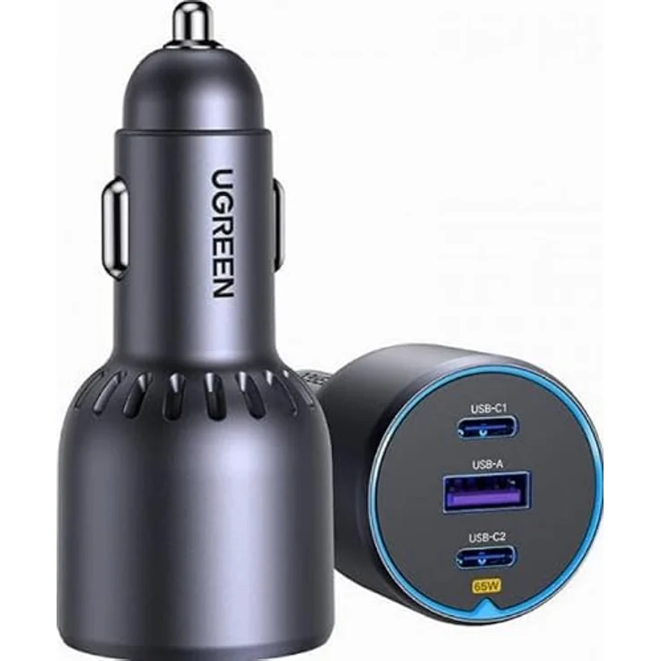 Ugreen 75W 3-Port USB C Autoladegerät, schnelles Ladegerät für Fahrzeuge, One Size – Bild 2