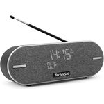 TechniSat DIGITRADIO BT 2 - tragbarer Premium-Bluetooth-Lautsprecher mit DAB+ Digitalradio (UKW, Uhr, Wecktimer, Wasserabweisendes Gehäuse, Favoritenspeicher, AUX-in, Akku, 20 Watt) anthrazit