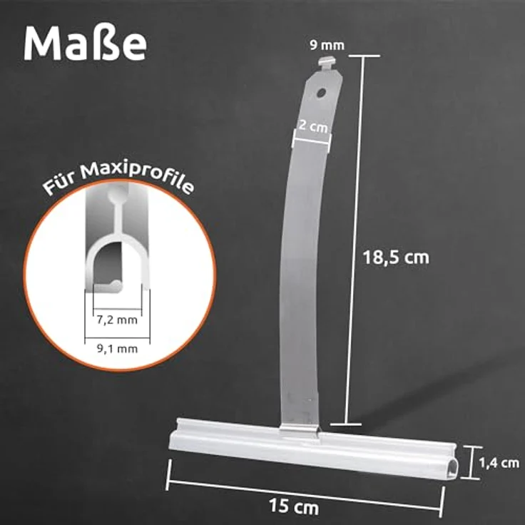 ECENCE Aufhängesystem 10x Maxi Rollladen Aufhängefeder, hochwertige Feder aus rostfreiem Federstahl für stabile Verbindung, für Mini- und Maxiprofile – Bild 4