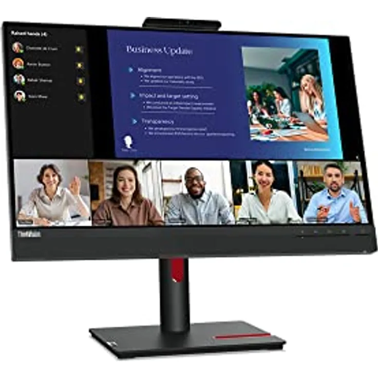 Lenovo ThinkVision T24v-30, 23,8" FHD-Videokonferenz-Monitor mit IPS-Panel, 1920 x 1080, 75Hz, USB Hub
