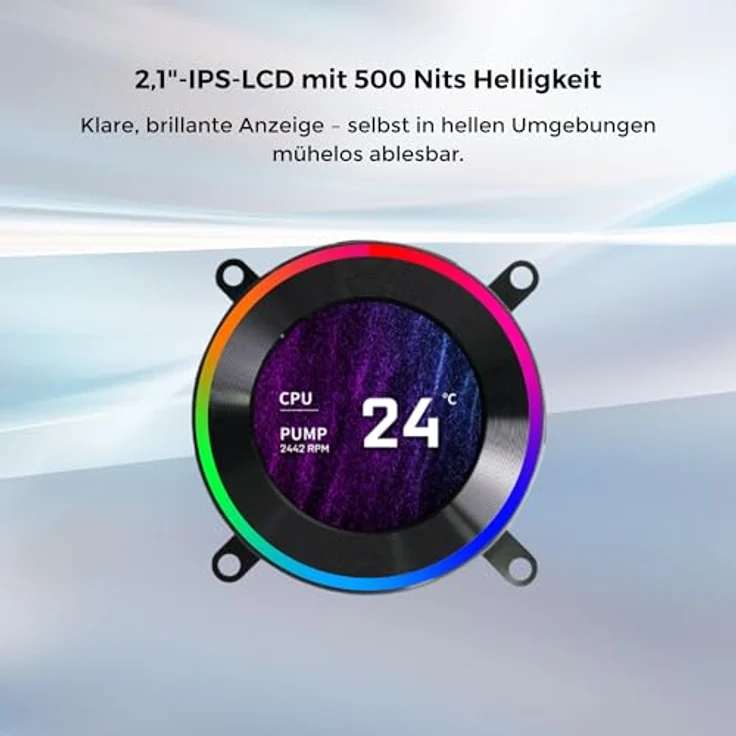 Lian-Li Hydroshift II LCD-C 360TL ARGB, CPU Wasserkühler mit 12 cm Lüftern, variabler Geschwindigkeit 200-2600 RPM, ARGB-Beleuchtung, Schwarz – Bild 3