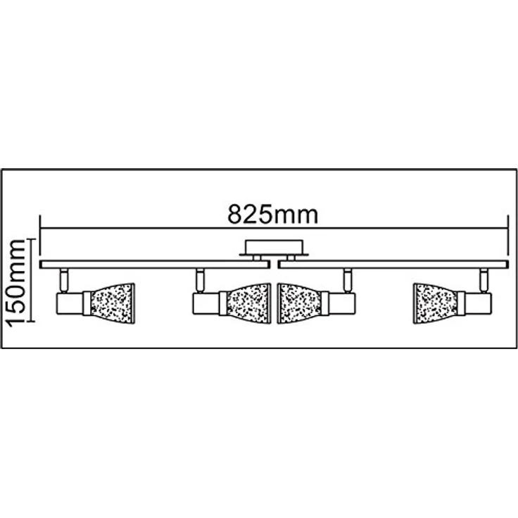 Trango 4-flammig 1007-48 LED Deckenleuchte - Chrom-Optik gebürstet *FREYA* inkl. 4x E14 LED Leuchtmittel 3.000K warmweiß - Badleuchte, Flurleuchte, Küchenleuchte - Schwenkbare Deckenlampe, Kronleuchter – Bild 2