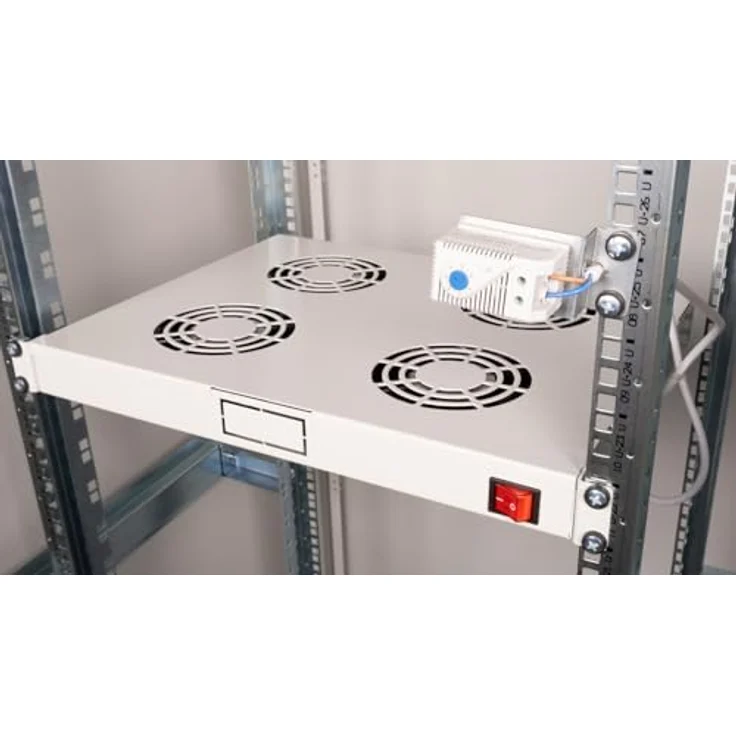 ROLINE 19-Zoll Lüftereinheit mit 4 Lüftern und Thermostat, graue Ausführung für Server-Zubehör – Bild 4