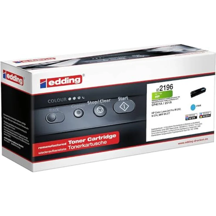 Edding Toner ersetzt HP 201A (CF401A), kompatibel, Cyan, 1400 Seiten, EDD-2196 – Bild 2