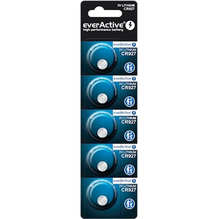 everActive CR927 Lithium Knopfzelle Batterien, 3V, 5 Stück, hohe Leistung, langlebig – Bild 1