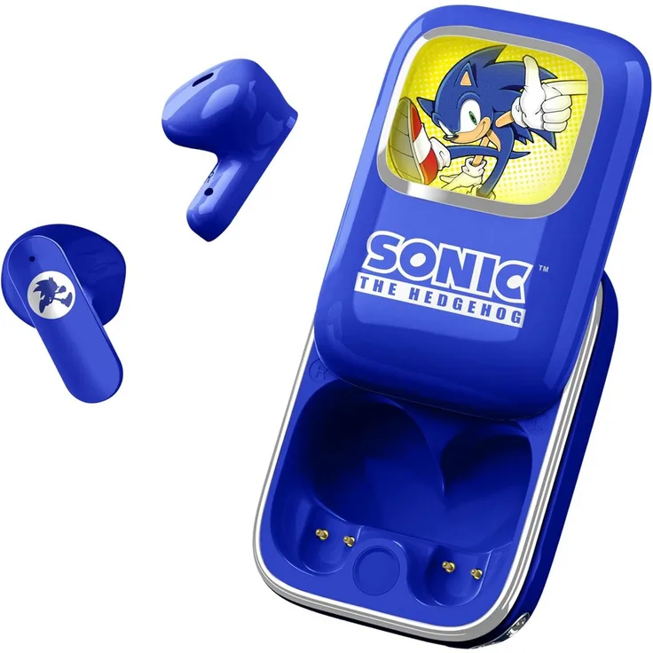 OTL Sonic The Hedgehog Slide TWS-Ohrhörer mit Ladehülle In-Ear-Kopfhörer, Bluetooth, Smart Touch Control, Sonic-Design