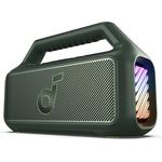 soundcore by Anker, Boom 2 Outdoor-Lautsprecher, 80W, Subwoofer, BassUp 2.0, 24h Akku, IPX7 Wasserdicht & Schwimmt, LED-Licht, USB-C, EQ, BT 5.3, Mobiler Bluetooth-Speaker, Camping, Strand, Garten, Grün