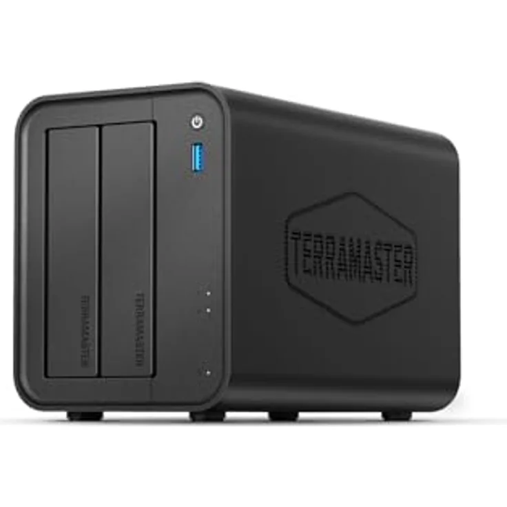 TERRAMASTER F2-425 2-Bay NAS-Speicher, Intel x86 Quad-Core-CPU, 4 GB RAM, 2,5 GbE LAN, 4K-Multimedia-Server für Privatanwender (ohne Festplatte)