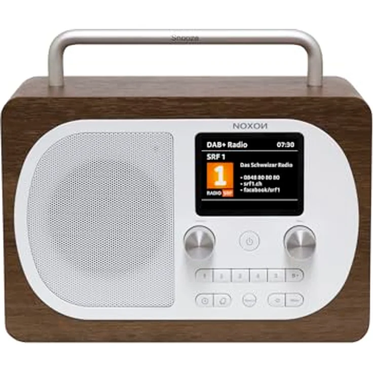 Noxon Eiger DAB+ und UKW-Radio, Bluetooth, Kopfhöreranschluss, Walnuss, Akkubetrieb bis 40 Stunden – Bild 1